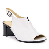 Sandale dama din piele naturala alba 3147