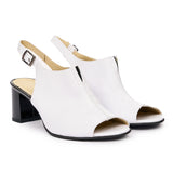 Sandale dama din piele naturala alba 3147