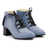 Botine dama din piele naturala bleu 1054