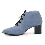 Botine dama din piele naturala bleu 1054