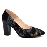 Pantofi dama din piele naturala bleumarin 786