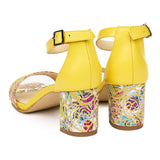 Sandale dama din piele naturala galbena 3004