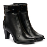 Botine dama elegante din piele naturala neagra 1010