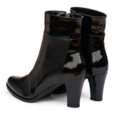 Botine dama elegante din piele naturala neagra 1010