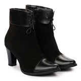 Botine dama elegante din piele naturala neagra 1014