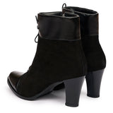 Botine dama elegante din piele naturala neagra 1014