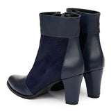 Botine dama elegante din piele naturala bleumarin 1017
