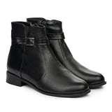 Ghete dama din piele naturala neagra 907