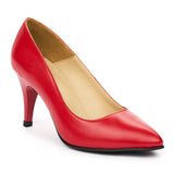 Pantofi dama din piele naturala rosie 2095